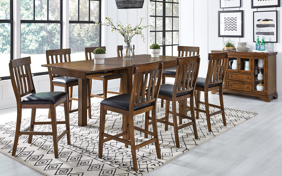 Gathering Table with 6 Slate-back chair