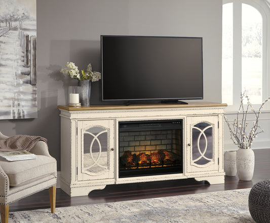Realyn 74" TV Stand with Electric Fireplace (8027034124605)