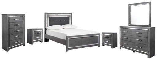 Lodanna Full Panel Bed with Mirrored Dresser, Chest and 2 Nightstands (8027073642813)