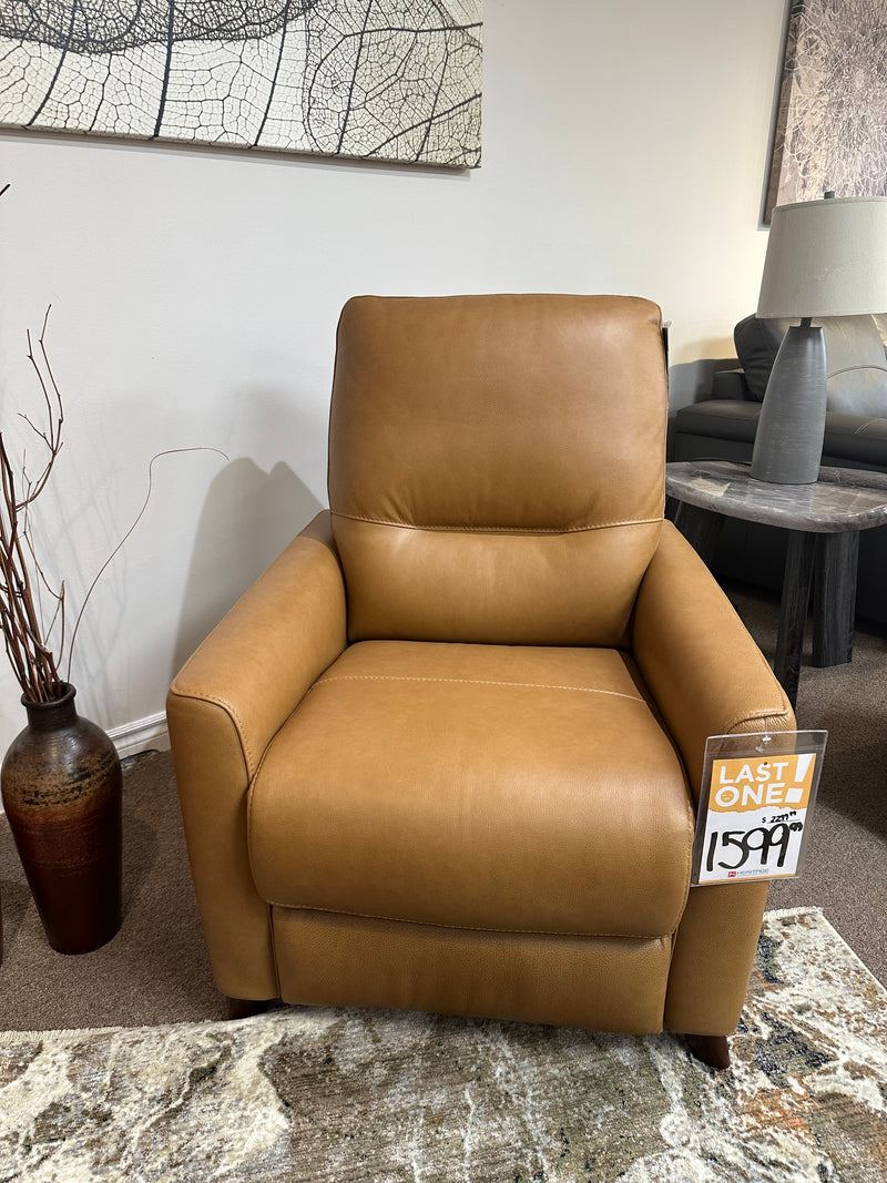 100% Leather Pushback Recliner Chair