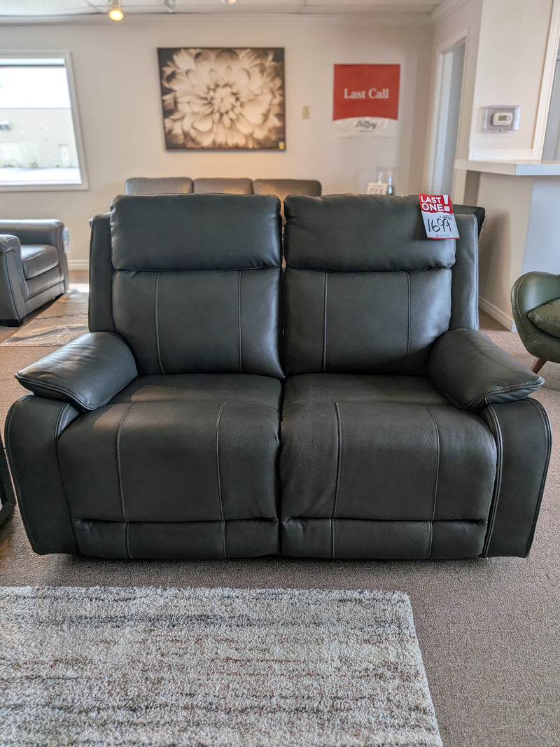 Dual Power Leather Loveseat