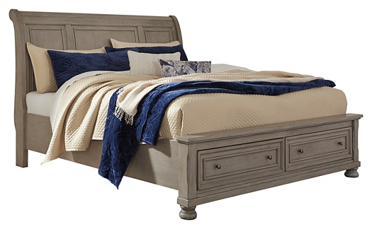 Lettner California King Sleigh Bed with 2 Storage Drawers