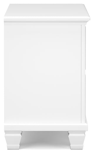 Fortman California King Panel Bed with Mirrored Dresser, Chest and Nightstand