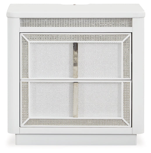 Chalanna Queen Upholstered Storage Bed, Dresser, Mirror, Chest and Nightstand