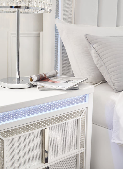 Chalanna Queen Upholstered Storage Bed, Dresser, Mirror, Chest and Nightstand