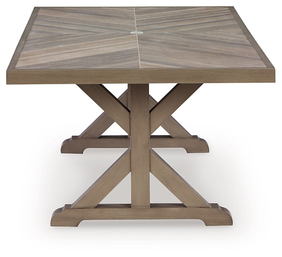 Laguna Heights RECT Dining Table w/UMB OPT