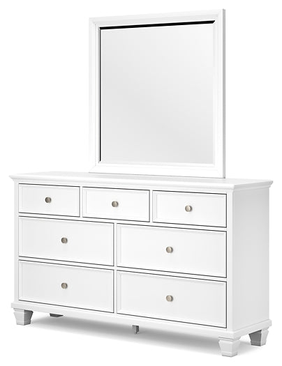 Fortman King Panel Storage Bed with Mirrored Dresser