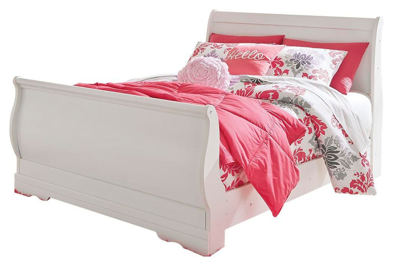 Anarasia Full Sleigh Bed with Mirrored Dresser