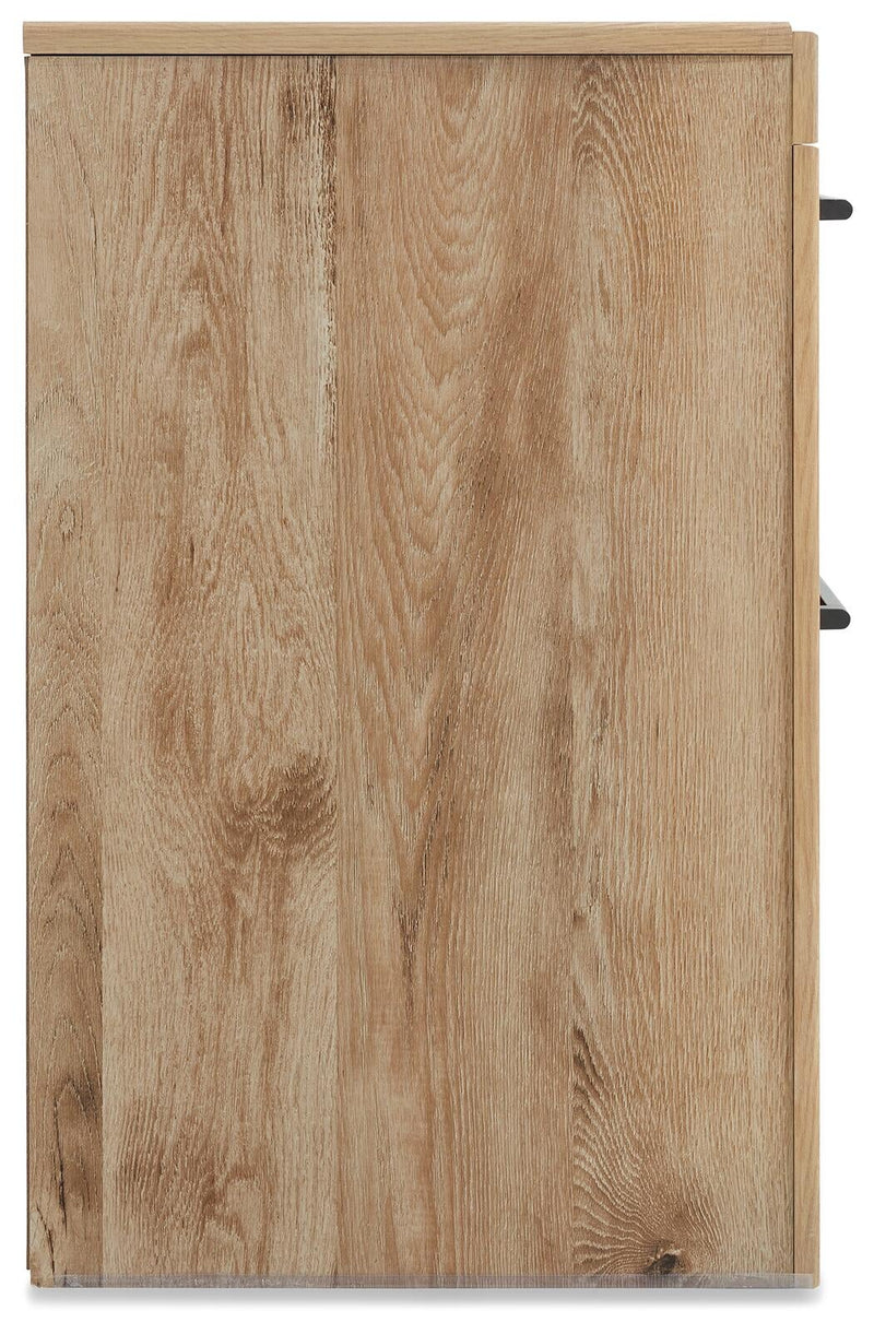 Hyanna Full Panel Bed with 2 Side Storage, Dresser, Mirror and Nightstand