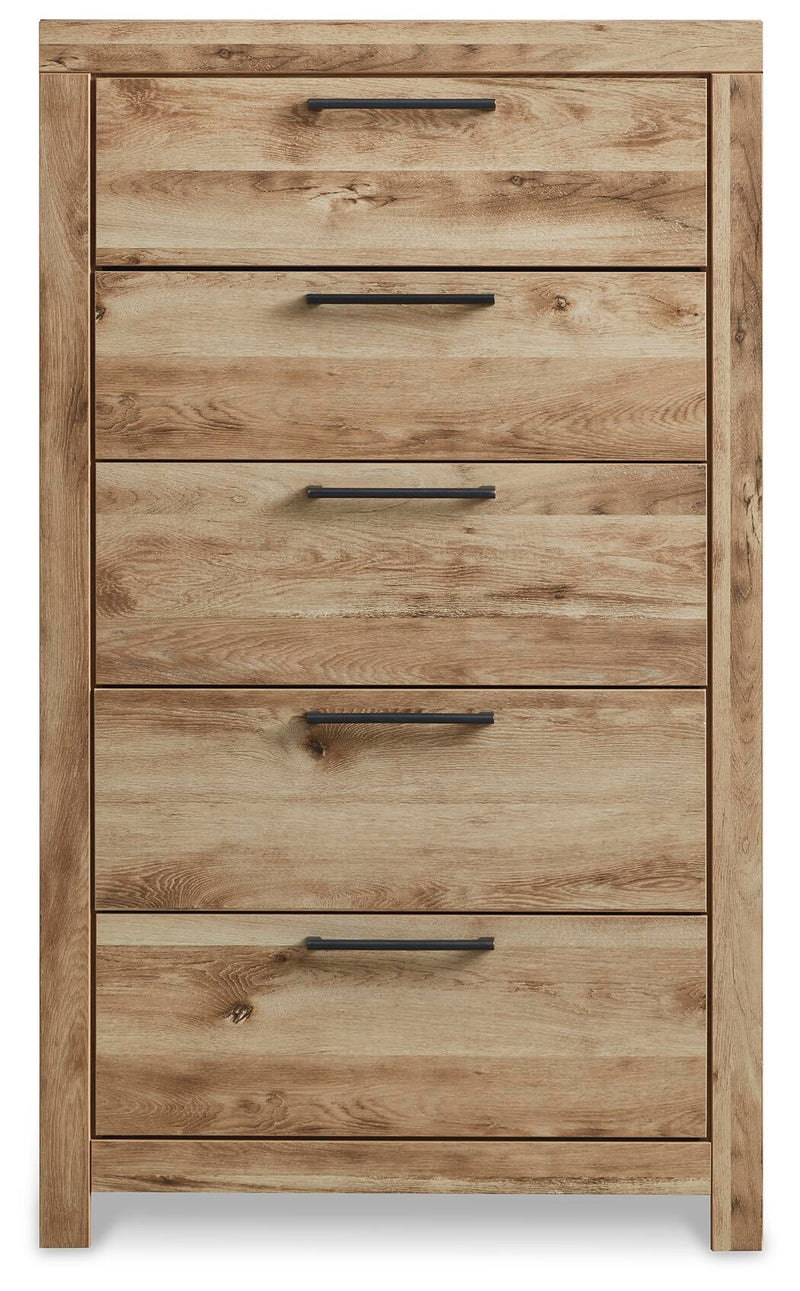 Hyanna Twin Panel Bed with 2 Side Storage, Dresser, Mirror, Chest and Nightstand