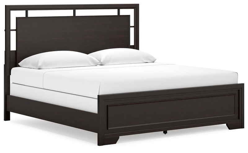 Covetown King Panel Bed, Dresser, Mirror, Chest and Nightstand