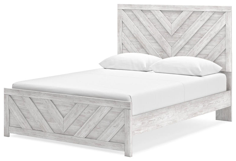Cayboni Queen Panel Bed with Mirrored Dresser