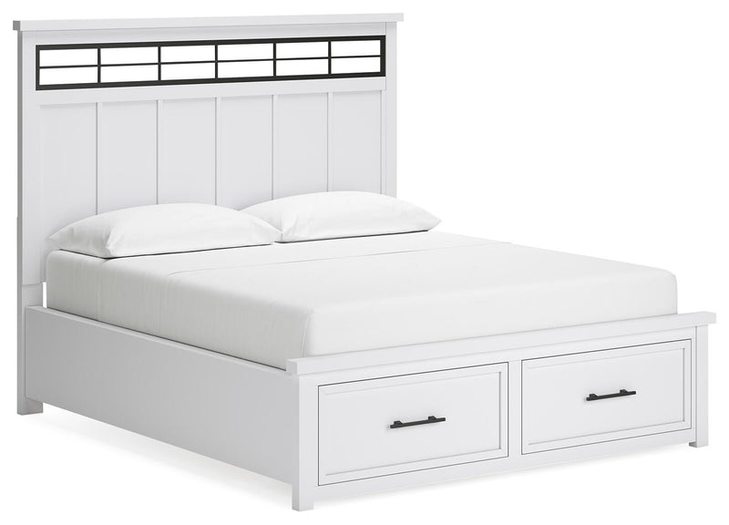 Ashbryn California King Panel Storage Bed, Dresser, Mirror, Chest and Nightstand
