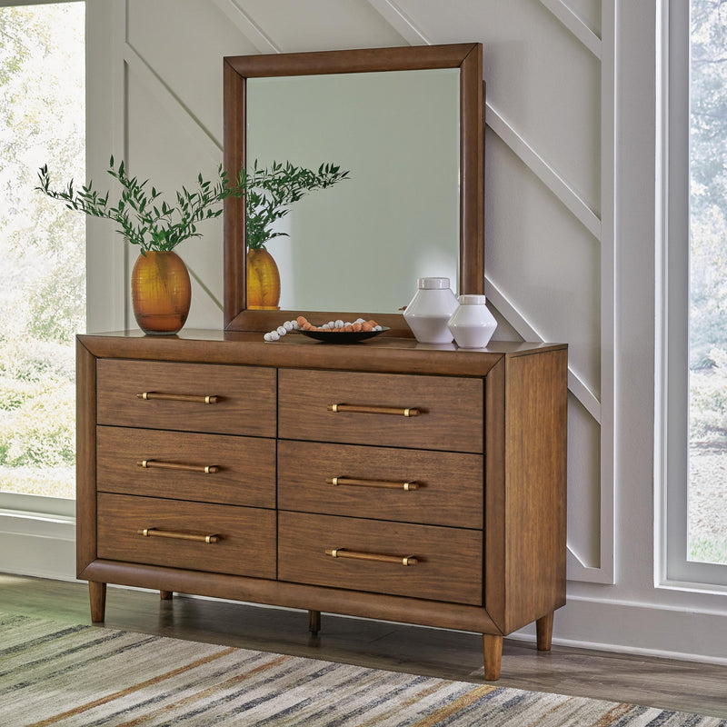 Lyncott California King Upholstered Bed, Dresser, Mirror, Chest and Nightstand