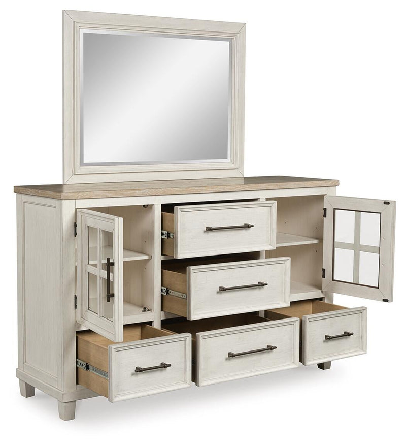 Shaybrock Queen Panel Bed, Dresser, Mirror and Nightstand