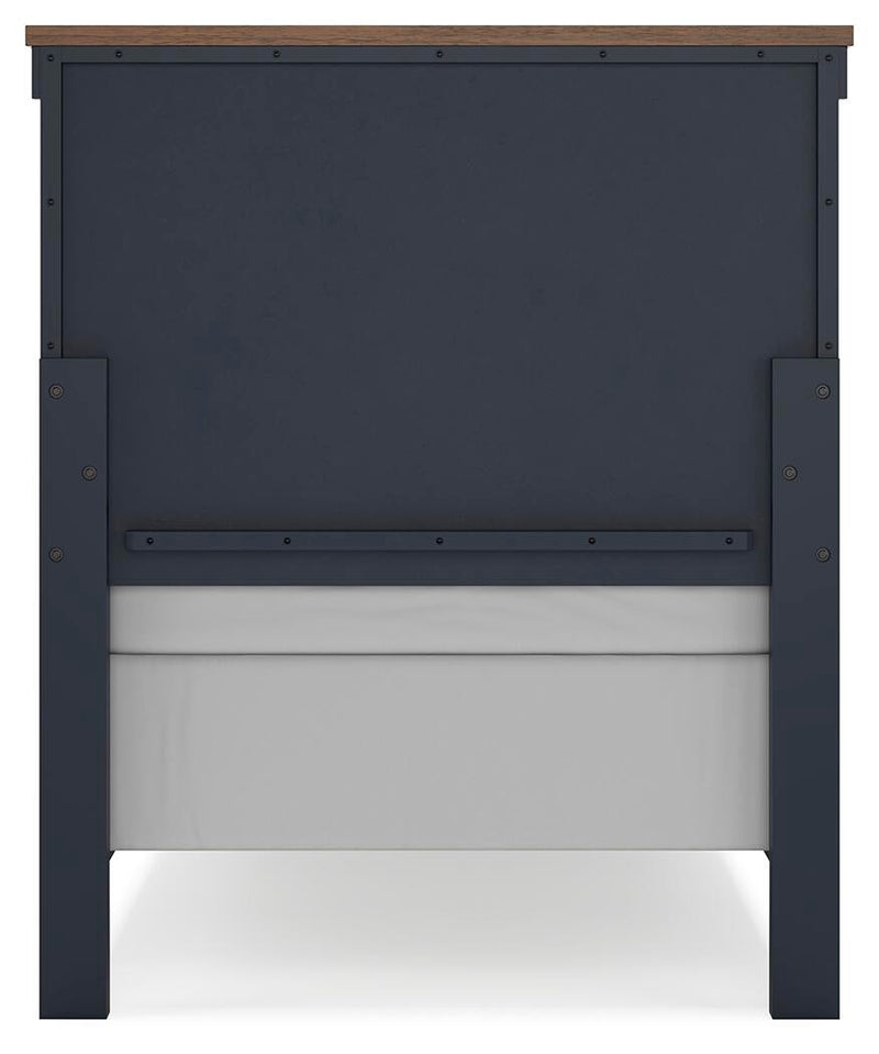 Landocken Twin Panel Headboard, Dresser, Mirror and Nightstand