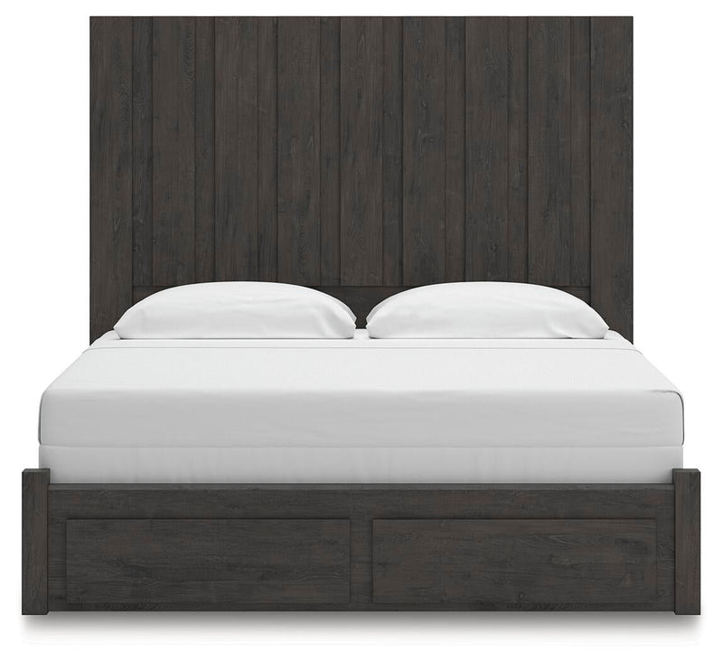 Parlayon King Panel Storage Bed, Dresser and Mirror