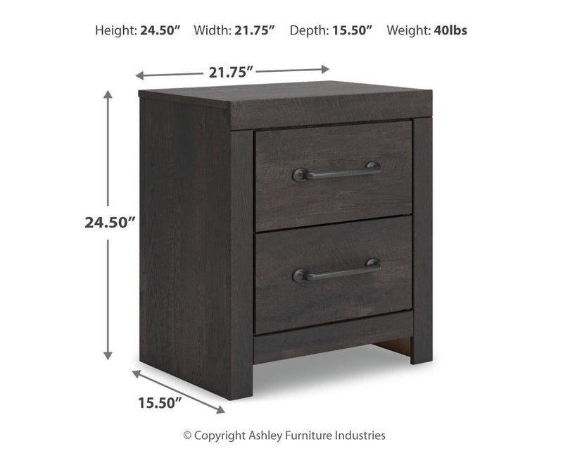 Delmorta King Panel Bed, Dresser, Mirror, Chest and Nightstand