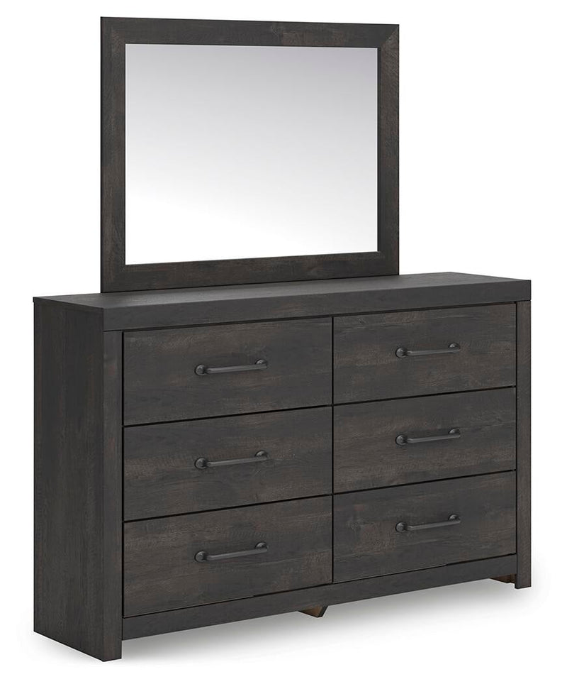 Delmorta Twin Panel Storage Bed, Dresser, Mirror, Chest and Nightstand