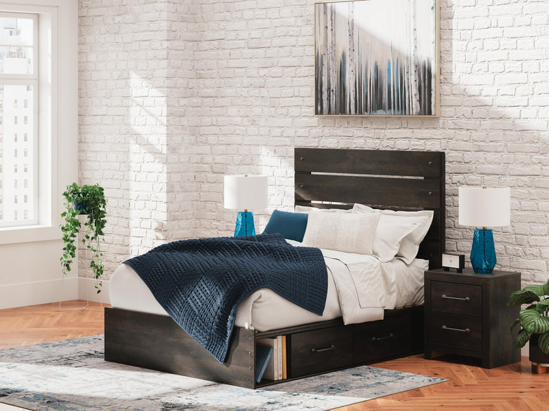 Hollivern Full Panel Storage Bed, Dresser, Mirror and Nightstand