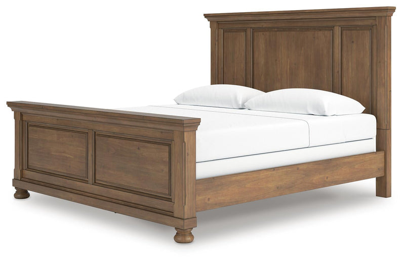 Vandenmore King Panel Bed with Mirrored Dresser, Chest and Nightstand