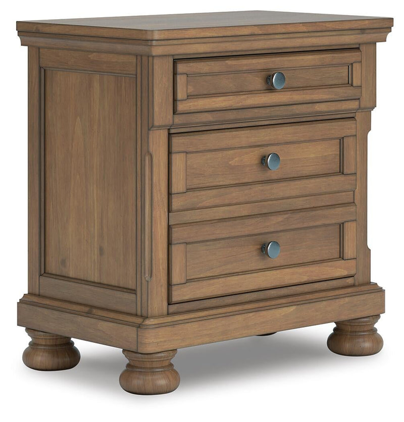 Vandenmore King Panel Bed with Mirrored Dresser, Chest and Nightstand