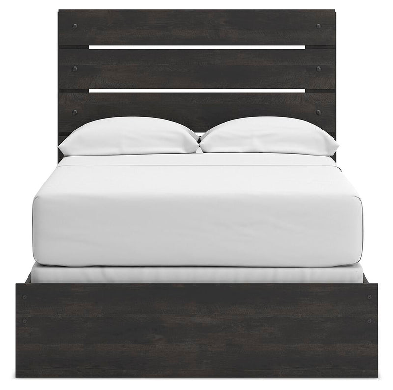 Delmorta Full Panel Bed, Dresser, Mirror and Nightstand