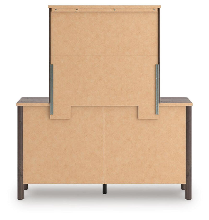 Pamytta King Upholstered Panel Platform Bed, Dresser, Mirror and Nightstand