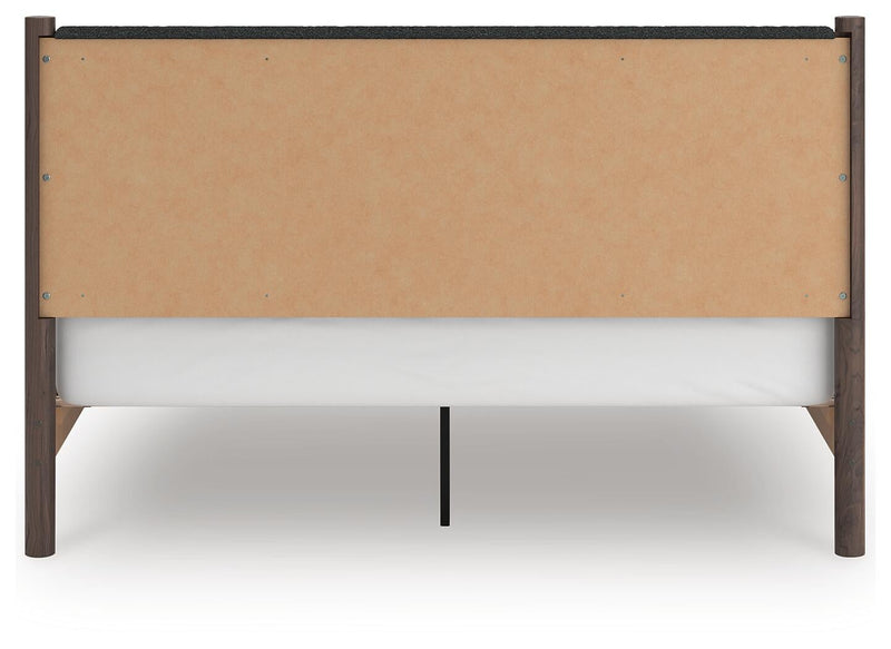 Pamytta King Upholstered Panel Platform Bed, Dresser, Mirror and Nightstand