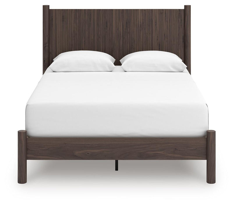 Cadmori Queen Panel Platform Bed, Dresser, Mirror and Nightstand