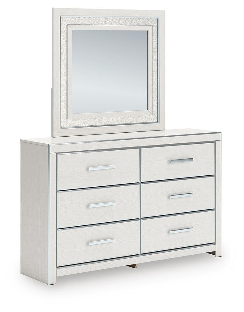 Zuraleus Queen Upholstered Panel Platform Bed, Dresser, Mirror and Nightstand