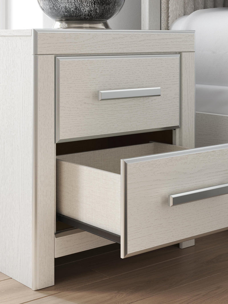 Zuraleus Queen Upholstered Panel Platform Bed, Dresser, Mirror and Nightstand