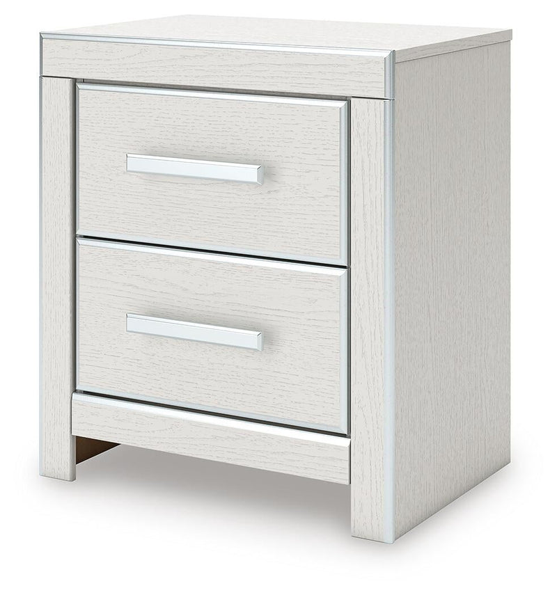Birmonton California King Upholstered Bed, Dresser, Mirror and Nightstand