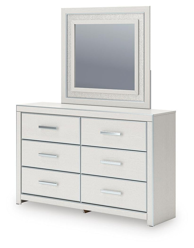 Birmonton King Upholstered Bed, Dresser and Mirror