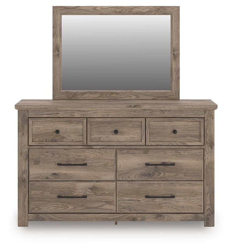 Keithland Queen Panel Bed with Mirrored Dresser