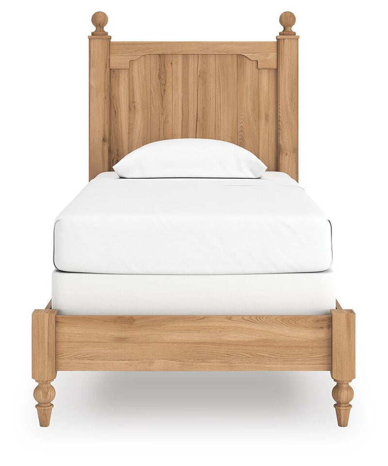 Galletyn Twin Panel Bed with Mirrored Dresser