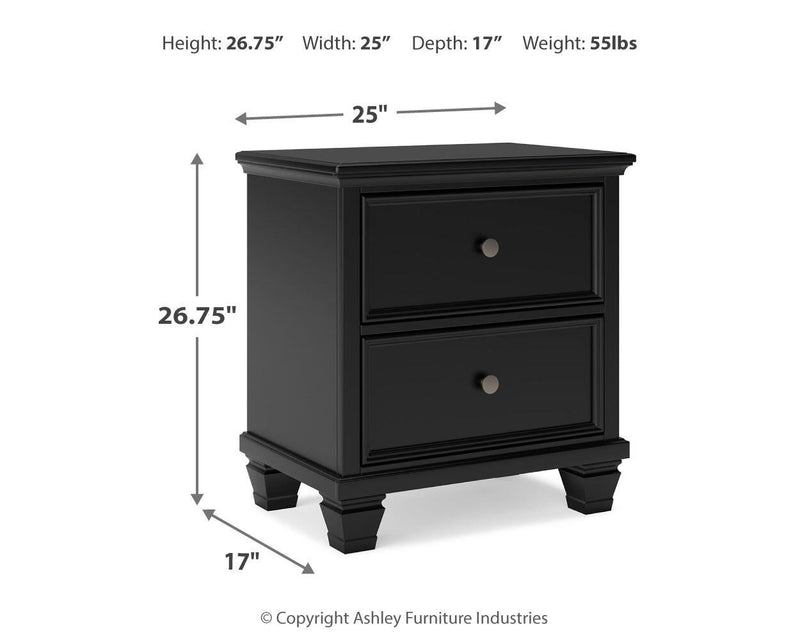 Lanolee Queen Panel Storage Bed, Dresser, Mirror and Nightstand