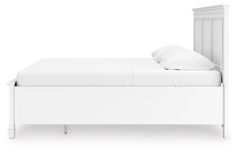 Fortman King Panel Storage Bed with Mirrored Dresser