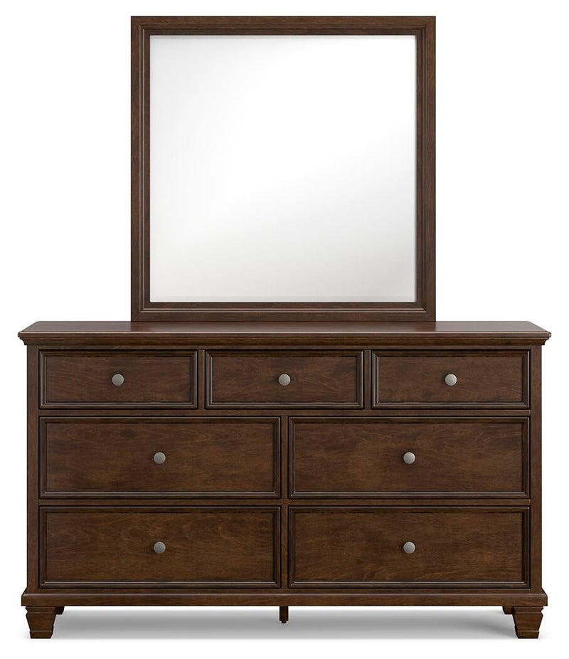 Danabrin California King Panel Storage Bed, Dresser and Mirror