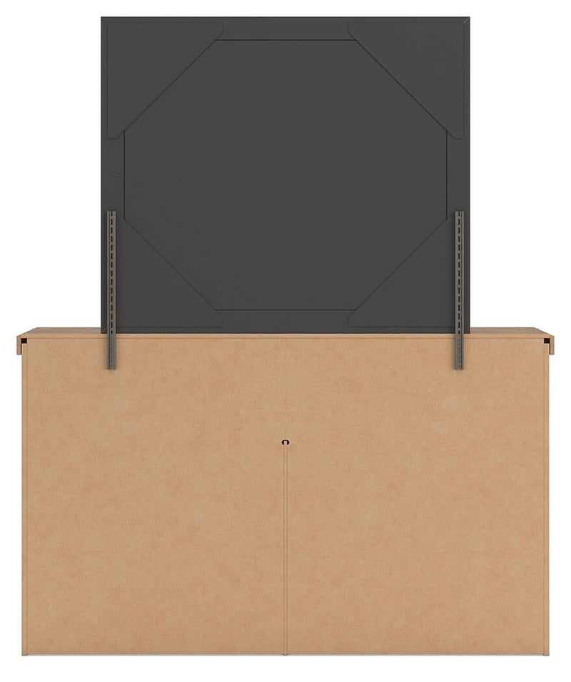 Savonport Queen Panel Storage Bed, Dresser and Mirror
