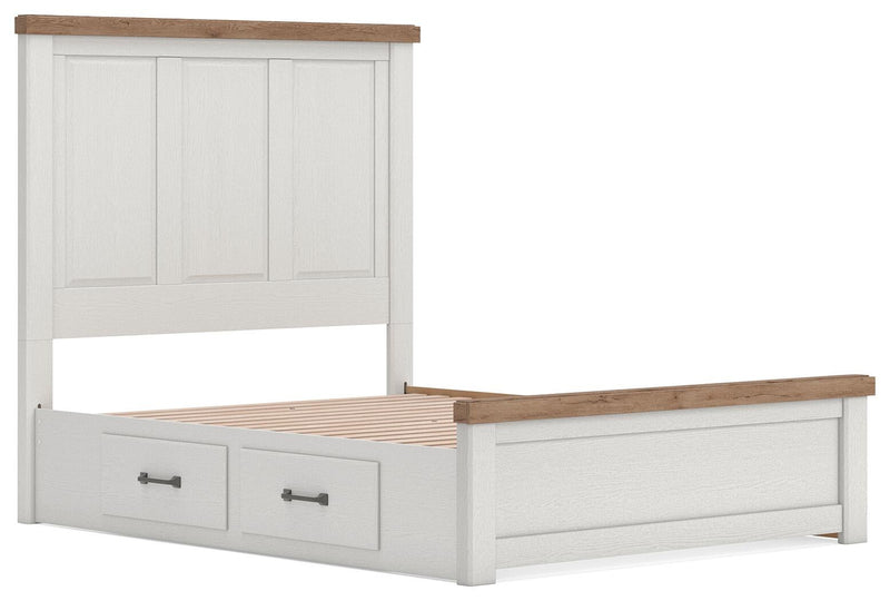 Savonport Queen Panel Bed with Storage, Dresser and Mirror