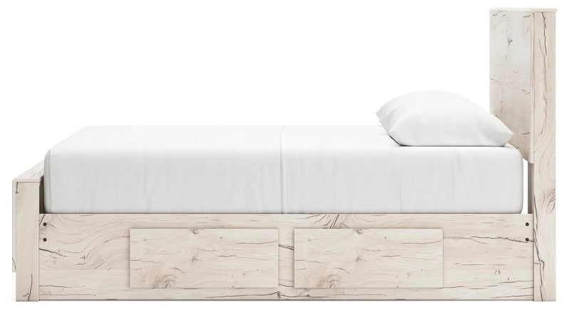 Lawroy Queen Panel Bed with Storage, Dresser and Mirror
