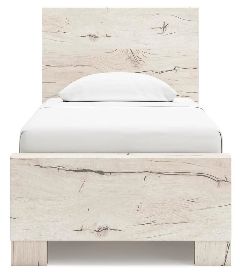 Lawroy Twin Panel Bed with Storage, Dresser, Mirror, Chest and Nightstand
