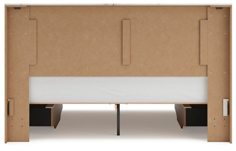 Lawroy King Panel Bed with Storage, Dresser, Mirror, Chest and Nightstand
