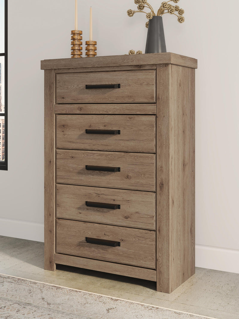Garistyn Queen Panel Bed, Dresser, Mirror, Chest and Nightstand