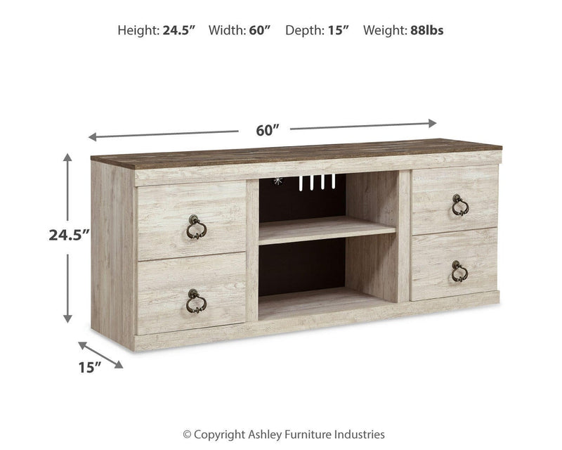 Willowton LG TV Stand w/Fireplace Option