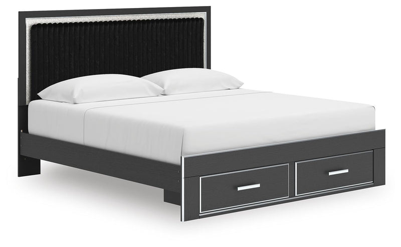 Zuraleus King Upholstered Panel Storage Bed
