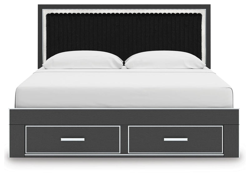 Zuraleus King Upholstered Panel Storage Bed