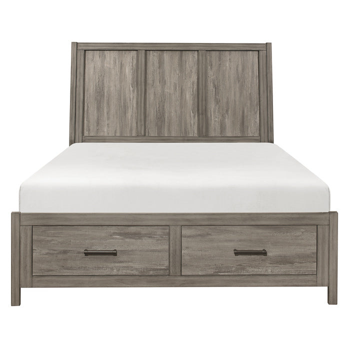 Queen Platform Bed with Footboard Storage