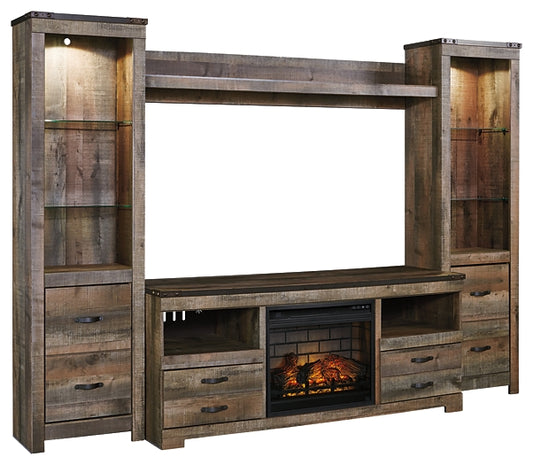 Trinell 4-Piece Entertainment Center with Electric Fireplace (8027006009661)